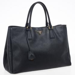 Pre Owned Prada Black Saffiano Lux Tote