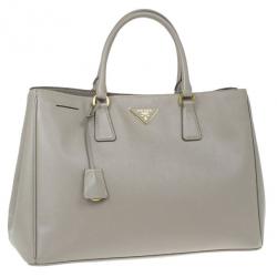 مملوكة مسبقًا Prada Grey Saffiano Lux Tote