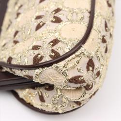 Pre Owned Prada Multicolor Fabric Lace Frame Evening Bag