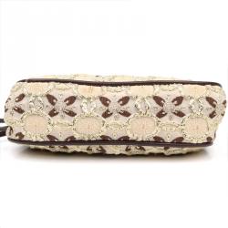 Pre Owned Prada Multicolor Fabric Lace Frame Evening Bag