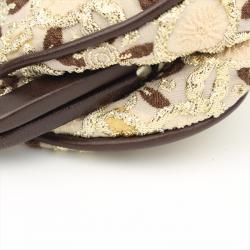 Pre Owned Prada Multicolor Fabric Lace Frame Evening Bag