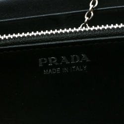 Pre Owned Prada Beige/Black Lizard Continental Wallet