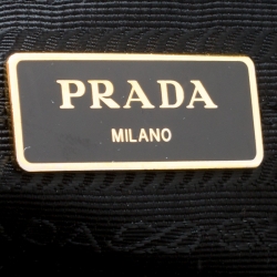 Pre Owned Prada Black Saffiano Lux Leather Large Double Zip Tote