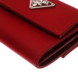 Pre Owned Prada Red Tessuto Nylon Wallet