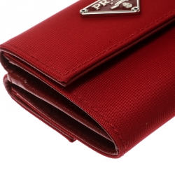Pre Owned Prada Red Tessuto Nylon Wallet