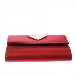 Pre Owned Prada Red Tessuto Nylon Wallet