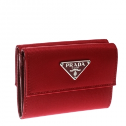 Pre Owned Prada Red Tessuto Nylon Wallet