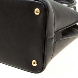 Pre Owned Prada Black Saffiano Lux Leather Open Promenade Top Handle Bag