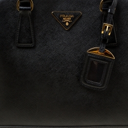 Pre Owned Prada Black Saffiano Lux Leather Open Promenade Top Handle Bag