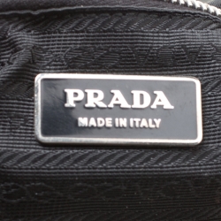 Pre Owned Prada Black Tessuto Moon Shoulder Bag