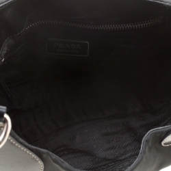 Pre Owned Prada Black Tessuto Moon Shoulder Bag
