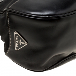 Pre Owned Prada Black Tessuto Moon Shoulder Bag