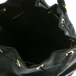 Pre Owned Prada Black Vela Drawstring Shoulder Bag