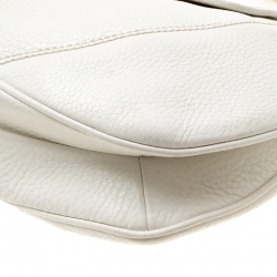 Pre Owned Prada Off White Leather Bar Handle Shoulder Bag