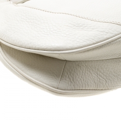 Pre Owned Prada Off White Leather Bar Handle Shoulder Bag