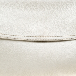 Pre Owned Prada Off White Leather Bar Handle Shoulder Bag