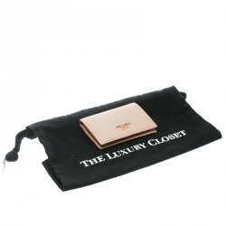 Pre Owned Prada Light Brown Saffiano Lux Leather Bifold Wallet