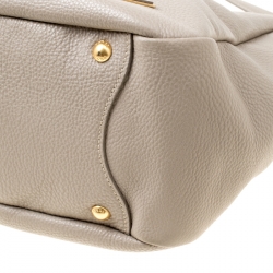 Pre Owned Prada Beige Leather Side Pocket Hobo