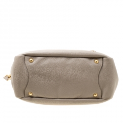 Pre Owned Prada Beige Leather Side Pocket Hobo