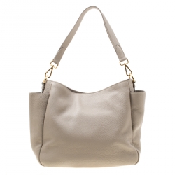 Pre Owned Prada Beige Leather Side Pocket Hobo