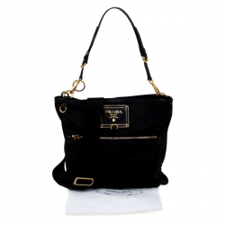 Pre Owned Prada Black Tessuto Nylon Top Handle Shoulder Bag