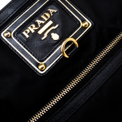 Pre Owned Prada Black Tessuto Nylon Top Handle Shoulder Bag