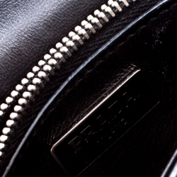 Pre Owned Prada Silver Saffiano Leather Mini Crossbody Bag