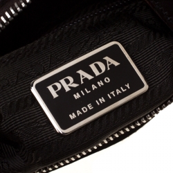 Pre Owned Prada Dark Brown/Yellow Leather Shoulder Bag