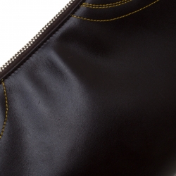 Pre Owned Prada Dark Brown/Yellow Leather Shoulder Bag