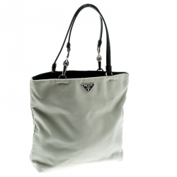 Pre Owned Prada Off-White Tessuto Nylon tote