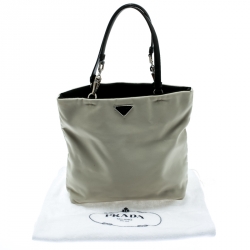 Pre Owned Prada Off-White Tessuto Nylon tote