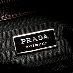 Pre Owned Prada Brown Leather Bauletto Bag
