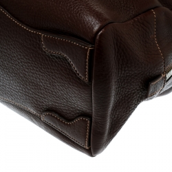 Pre Owned Prada Brown Leather Bauletto Bag