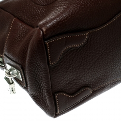 Pre Owned Prada Brown Leather Bauletto Bag