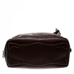 Pre Owned Prada Brown Leather Bauletto Bag