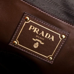 Pre Owned Prada Brown Leather Top Handle Bag