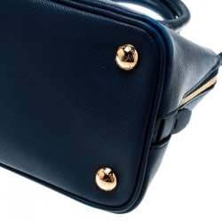 Pre Owned Prada Blue Saffiano Lux Leather Small Promenade Crossbody Bag