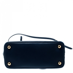 Pre Owned Prada Blue Saffiano Lux Leather Small Promenade Crossbody Bag