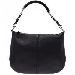 Pre Owned Prada Black Vitello Daino Leather Shoulder Bag 