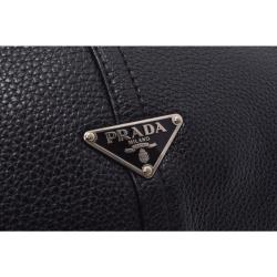 Pre Owned Prada Black Vitello Daino Leather Shoulder Bag 