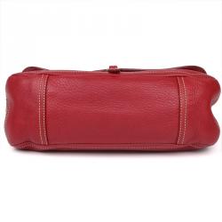 Pre Owned Prada Red Daino Leather Shoulder Bag