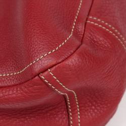 Pre Owned Prada Red Daino Leather Shoulder Bag