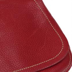 Pre Owned Prada Red Daino Leather Shoulder Bag