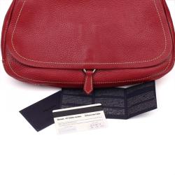 Pre Owned Prada Red Daino Leather Shoulder Bag