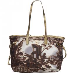 Pre Owned Prada Gray Printed Nylon Tote Bag