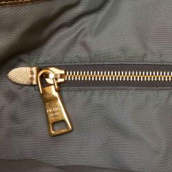 Pre Owned Prada Gray Printed Nylon Tote Bag