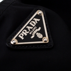 Pre Owned Prada Black Robot Nylon Shopper Tote