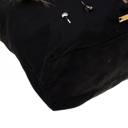 Pre Owned Prada Black Robot Nylon Shopper Tote