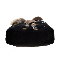 Pre Owned Prada Black Robot Nylon Shopper Tote