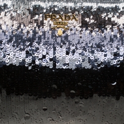 Pre Owned Prada Black Multi Tone Sequined Clutch